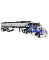 1/64 Blue & Black Kenworth W990 with Chrome Mac End Dump Trailer, Dcp