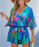 Cupshe Women's Wild Zephyr Tropical Romper
