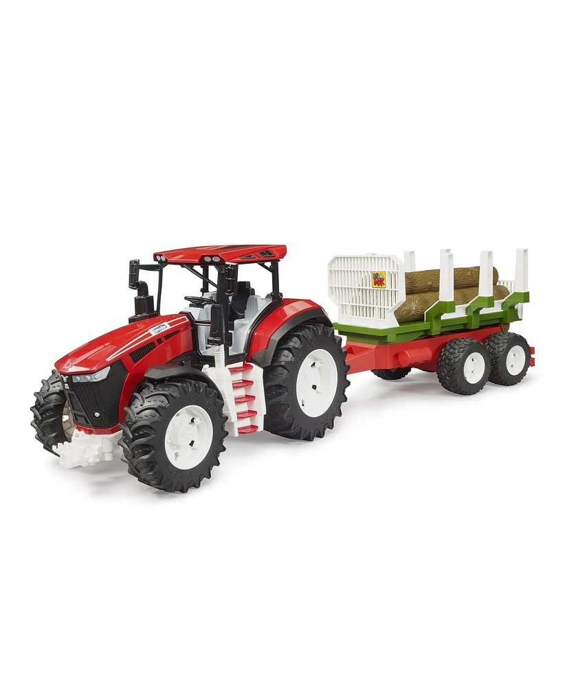 Bruder 1/16 Roadmax Tractor with Forwarding Trailer & 3 Logs 03453