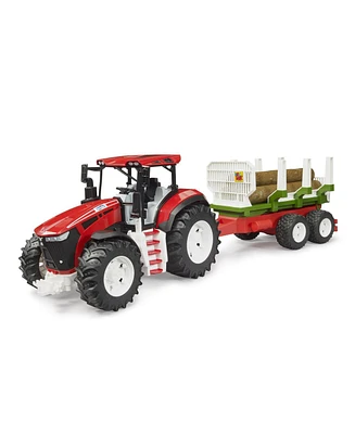 Bruder 1/16 Roadmax Tractor with Forwarding Trailer & 3 Logs 03453