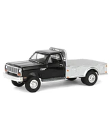 1/64 1985 Ram W350 Dually Flatbed Pickup Truck, Black, Exclusive