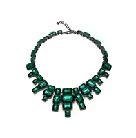 Sohi Women's Green Maxi Stone Statement Necklace
