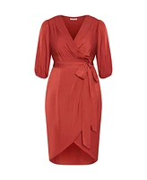 City Chic Plus Opulent Elbow Sleeve Dress