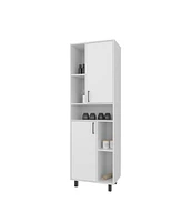 Buckshot Kitchen Pantry with Open Storage and 2 Doors, White