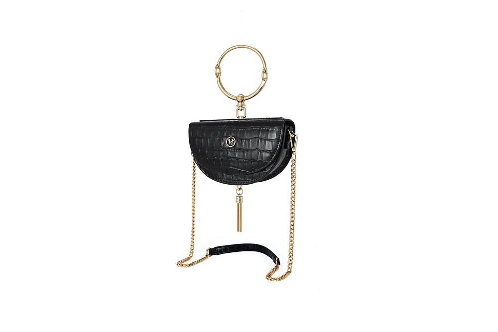 Small Crossbody Leather Classic Handbag Victoria Hyde Half-moon