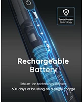 MySmile DY156 Sonic Electric Toothbrush for Adults, Rechargeable Battery Portable with 3 Brush Heads, 2 Mins 5 Modes Smart Timer, 45000VPM,