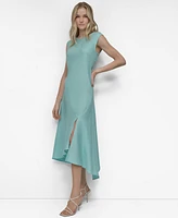 Dkny Women's Sleeveless Side-Slit Asymmetric-Hem Dress