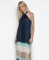 Dkny Women's Halter Sunray-Pleated Ombre Dress