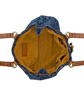 Patricia Nash Mouliana Small Denim Drawstring Satchel