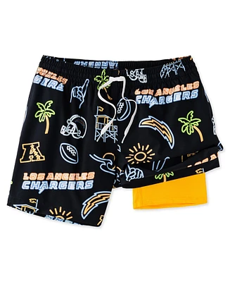 Chubbies Men's 5.5" Black Los Angeles Chargers The Neon Lined Classic Swim Trunks