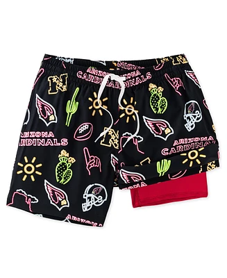 Chubbies Men's 5.5" Black Arizona Cardinals The Neon Lined Classic Swim Trunks