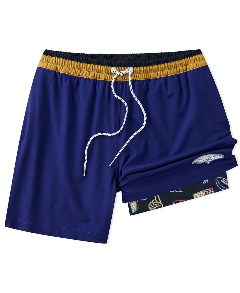 Chubbies Men's 5.5" Purple Baltimore Ravens Lined Classic Swim Trunks