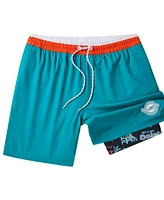 Chubbies Men's 5.5" Aqua Miami Dolphins Lined Classic Swim Trunks