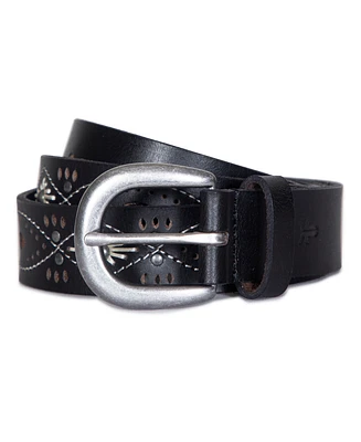 Frye Women's Embroidery Perf Rivets Belt
