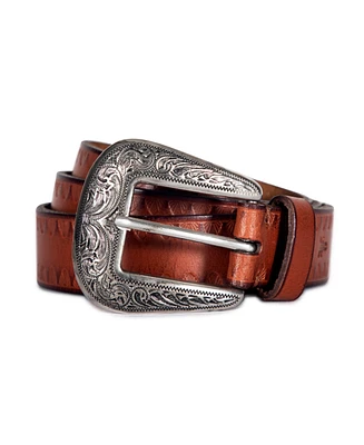 Frye Women's Novelty Buckle Tooling Belt