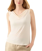 Kasper Women's Cap-Sleeve Cowlneck Blouse