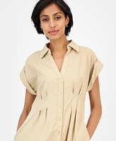 julia jordan Women's Pintuck-Waist Shirtdress