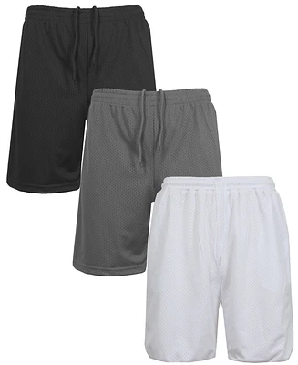 Galaxy By Harvic Men's 3-Pack Jump Start Lightweight Breathable Moisture Wicking Mesh Shorts