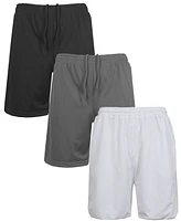 Galaxy By Harvic Men's 3-Pack Jump Start Lightweight Breathable Moisture Wicking Mesh Shorts