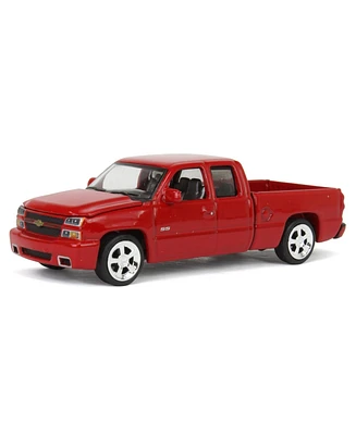2006 Chevy Silverado Ss Extended Cab Truck Red 1/64 Diecast Model Car by Autoworld AWSP163-b