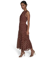 Jessica Howard Women's Sleeveless Mesh Midi Dress