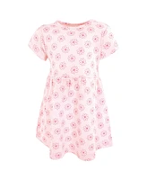 Hudson Baby Girls Cotton Dresses, Pink Purple Pretty Floral