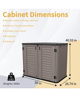 Mondawe Weatherproof Resin Outdoor Storage Cabinet (Single-Tier)