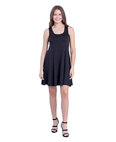 24seven Comfort Apparel Petite Sleeveless A-Line Fit and Flare Skater Dress
