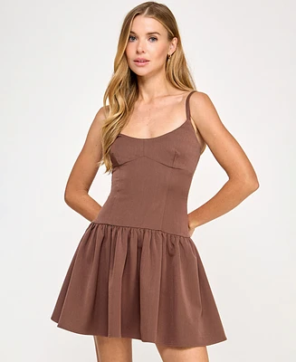Seni & Cade Juniors' Drop-Waist Sleeveless Fit Flare Dress
