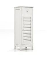 Woodern Bathroom Floor Storage Cabinet with Drawer and Shutter Door