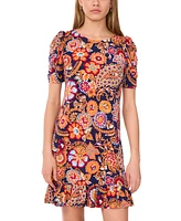 Msk Petite Short-Sleeve Jersey Shift Dress
