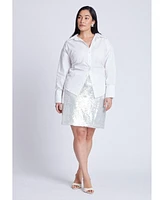 Eloquii Plus Sequin Mini Skirt