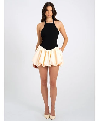 Miss Circle Women's Yaira Backless Drop Waist Mini Bubble Dress