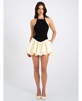 Miss Circle Women's Yaira Backless Drop Waist Mini Bubble Dress