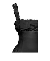 Miss Circle Women's Noreen Black Satin Drop Waist Maxi Sundress