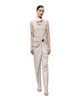 Nocturne Women's Asymmetrical Draped Detail Pants