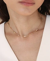 Ettika Oval Dome Baguette Crystal Chain Necklace