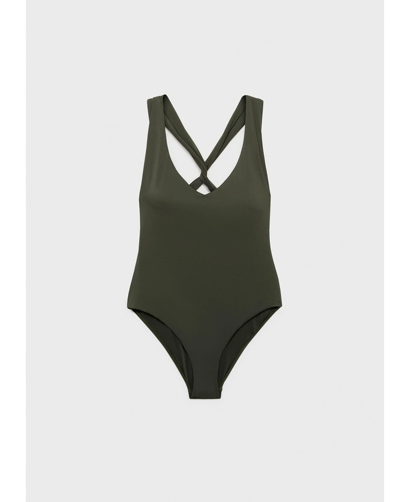 Mango Women's Crossover Back Swimsuit