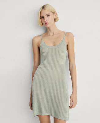 Mango Women's Pointelle Detail Nightgown