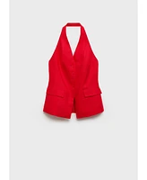 Mango Women's Linen Halter Suit Vest