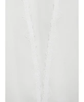 Mango Women's Lace Detail Cotton Robe