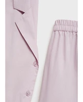 Mango Women's Garment Washed Cotton Pajama Pants