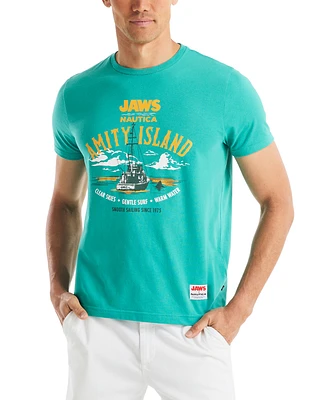 Jaws x Nautica Men's Classic-Fit Graphic T-Shirt