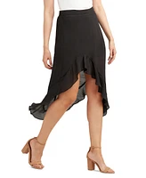 Bcx Juniors' Asymmetrical-Hem Gauzy Skirt
