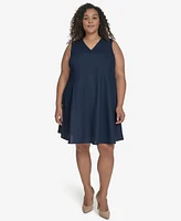 Dkny Plus Linen-Blend Shift Dress