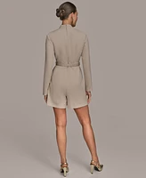 Donna Karan New York Women's Belted Wrap Skort Romper