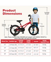Bicycle for Kids with Adjustable Seat Bell and Reflectors for Visibility