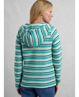 Weird Fish Women's Ally 1/4 Zip Stripe Hoodie