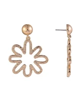 Laundry by Shelli Segal Gold Tone Cutout Flower Drop Earrings