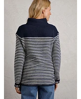 Weird Fish Women's Juliet 1/4 Zip Stripe Macaroni